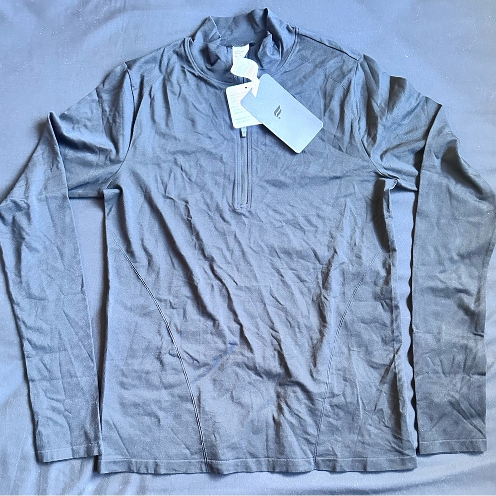Fabletics Black Long Sleeve FeatherTech Half—Zip Top Women Size S